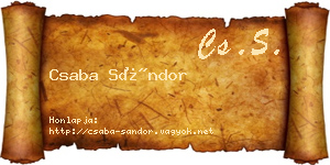 Csaba Sándor névjegykártya