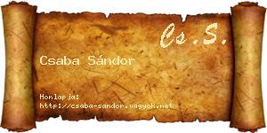 Csaba Sándor névjegykártya
