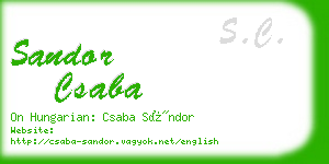 sandor csaba business card